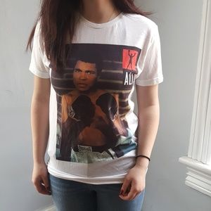 Muhammad Ali White Crew Neck Tee